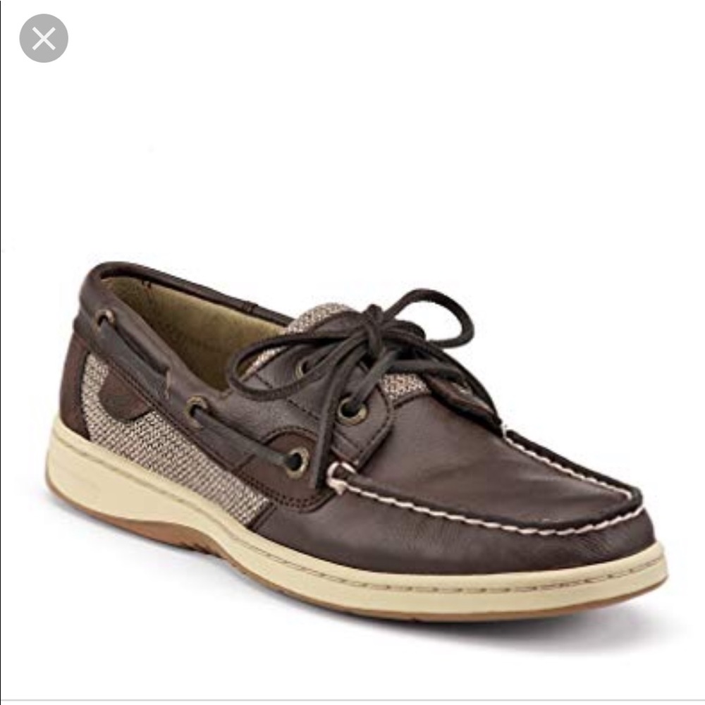 Dark brown deerskin sperry top siders